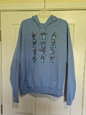 Disney Stitch Light Blue Stitch Pullover Hoodie - Size XXL